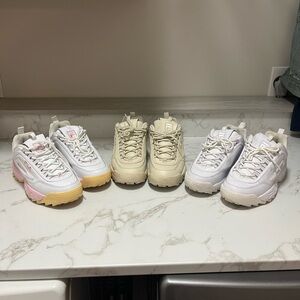 3 pair bundle of Fila Disruptor 2 Sneakers